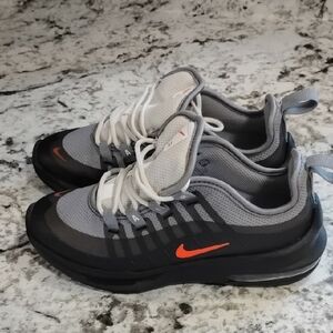 Nike Black and Gray Sneakers with Orange Logo